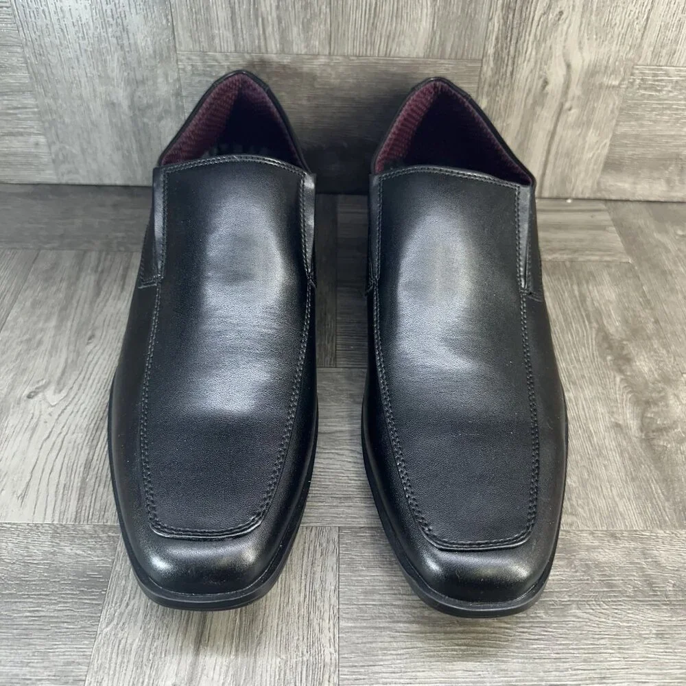Perry Ellis Men's size 10 Ultra Cush Pablo 4 Black Leather Slip On Dress Shoes
